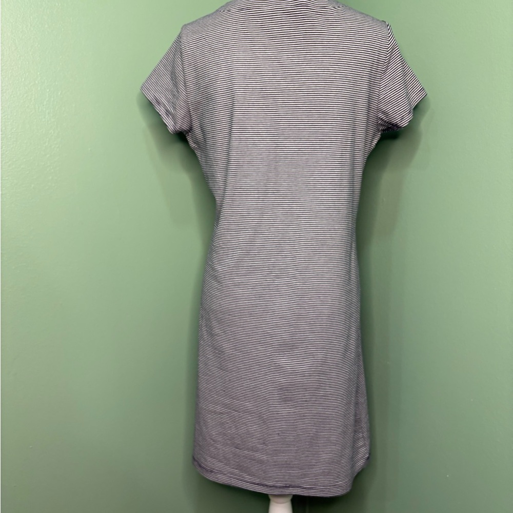 Striped Lace-Up Casual Dress - Picture 2 of 7